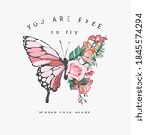 free to fly slogan with... | Shutterstock .eps vector #1845574294