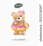 you are so sweet slogan with... | Shutterstock .eps vector #2012136347