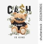 cash is king slogan with bear... | Shutterstock .eps vector #2022650831