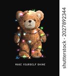 make yourself shine slogan with ... | Shutterstock .eps vector #2027892344