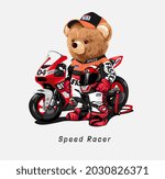 speed racer slogan with bear... | Shutterstock .eps vector #2030826371