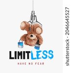 limitless slogan with bear doll ... | Shutterstock .eps vector #2046645527