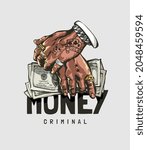 money criminal slogan with hand ... | Shutterstock .eps vector #2048459594