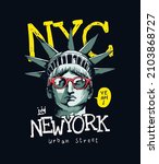new york slogan with libety... | Shutterstock .eps vector #2103868727