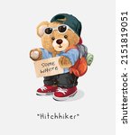 Hitchhiker Slogan With Bear...