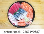 Assorted Sashimi On A Japanese...