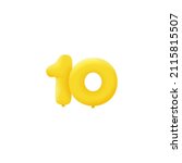 yellow 3d number 10 balloon... | Shutterstock .eps vector #2115815507
