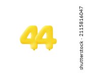 yellow 3d number 44 balloon... | Shutterstock .eps vector #2115816047