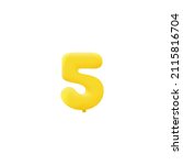 yellow 3d number 5 balloon... | Shutterstock .eps vector #2115816704