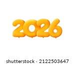orange 3d number 2026 balloon... | Shutterstock .eps vector #2122503647