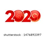 2020 logo with red orbs | Shutterstock . vector #1476892397