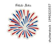 patriotic fireworks sticker.... | Shutterstock .eps vector #1990323557