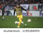 Small photo of Thessaloniki, Greece - September 20, 2018. Chelsea's striker Alvaro Morata warms up before an UEFA Europa League match between PAOK FC and Chelsea FC.