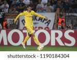 Small photo of Thessaloniki, Greece - September 20, 2018. Chelsea's striker Alvaro Morata in action during an UEFA Europa League match between PAOK FC and Chelsea FC.