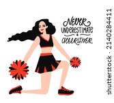 Cheerleader Girl Flat Vector...