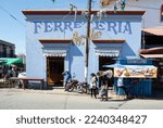 Small photo of Ocotlan de Morelos, Oaxaca, Mexico, 29th of December, 2018, an ironmonger's shop with local people