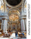 Small photo of Rome, Lazio, Italy, 3th of July 2023, The interior decorations of Church of St. Ignatius of Loyola at Campus Martius (Italian: Chiesa di Sant'Ignazio di Loyola in Campo Marzio).