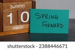 Small photo of Calendar reminder to turn clocks ahead in spring at the beginning of daylight saving time on March 10, 2024.