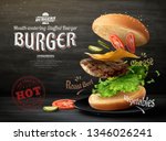 hamburger ads design on... | Shutterstock .eps vector #1346026241
