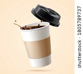 paper cup filled with black... | Shutterstock . vector #1805789737