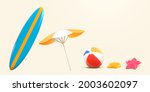 3d elements of summer beach... | Shutterstock .eps vector #2003602097