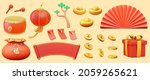 3d cny elements. illustration... | Shutterstock .eps vector #2059265621