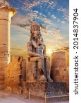 Small photo of Statue of Seated Rameses II in Luxor Temple, Egypt