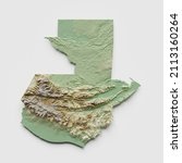 Small photo of Guatemala Topographic Relief Map - 3D Render