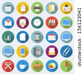 set of office icons in flat... | Shutterstock .eps vector #156123041