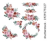 watercolor bouquets of delicate ... | Shutterstock . vector #1929175127