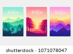 sunrise over the beauty of... | Shutterstock .eps vector #1071078047
