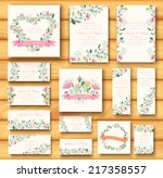colorful greeting wedding... | Shutterstock .eps vector #217358557