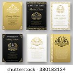 set of gold luxury flyer pages... | Shutterstock .eps vector #380183134