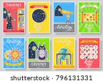 astrology house brochure cards... | Shutterstock .eps vector #796131331