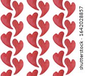 watercolor hearts seamless... | Shutterstock . vector #1642028857