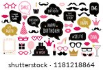 photo booth props set for... | Shutterstock .eps vector #1181218864