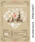 cute wedding invitation design... | Shutterstock . vector #290614607