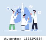 doctors do a lung exam. medical ... | Shutterstock .eps vector #1833293884