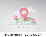 vector illustration world map | Shutterstock .eps vector #199830317