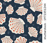 hand drawn sea shells  fossils... | Shutterstock .eps vector #1972351244