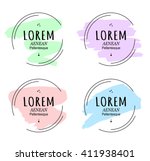 abstract round banner set.... | Shutterstock .eps vector #411938401