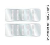 oval white pills in a blister... | Shutterstock .eps vector #406244041