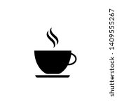 cofee cup icon flat. vector... | Shutterstock .eps vector #1409555267