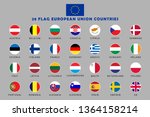 round flag of europe countries... | Shutterstock .eps vector #1364158214