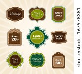 green vintage labels | Shutterstock .eps vector #167978381