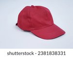 Red baseball cap isolated on...