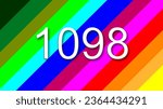 1098 colorful rainbow background year number