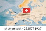 The flag of switzerland on the...