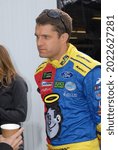 Small photo of Long Pond, PA, USA - July 29, 2017: NASCAR driver David Ragan waits to practice for the 2017 Overton's 400 at Pocono Raceway in Pennsylvania.