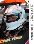 Small photo of Nazareth, PA, USA - August 22, 2003: Race driver Chet Fillip prepares to compete in a USAC Silver Crown race during an IndyCar weekend at Nazareth Speedway.